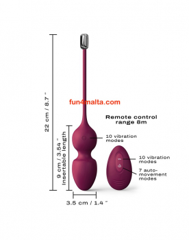 Dorcel Love Balls - Vibrating Kegel Balls with Remote Control, plum